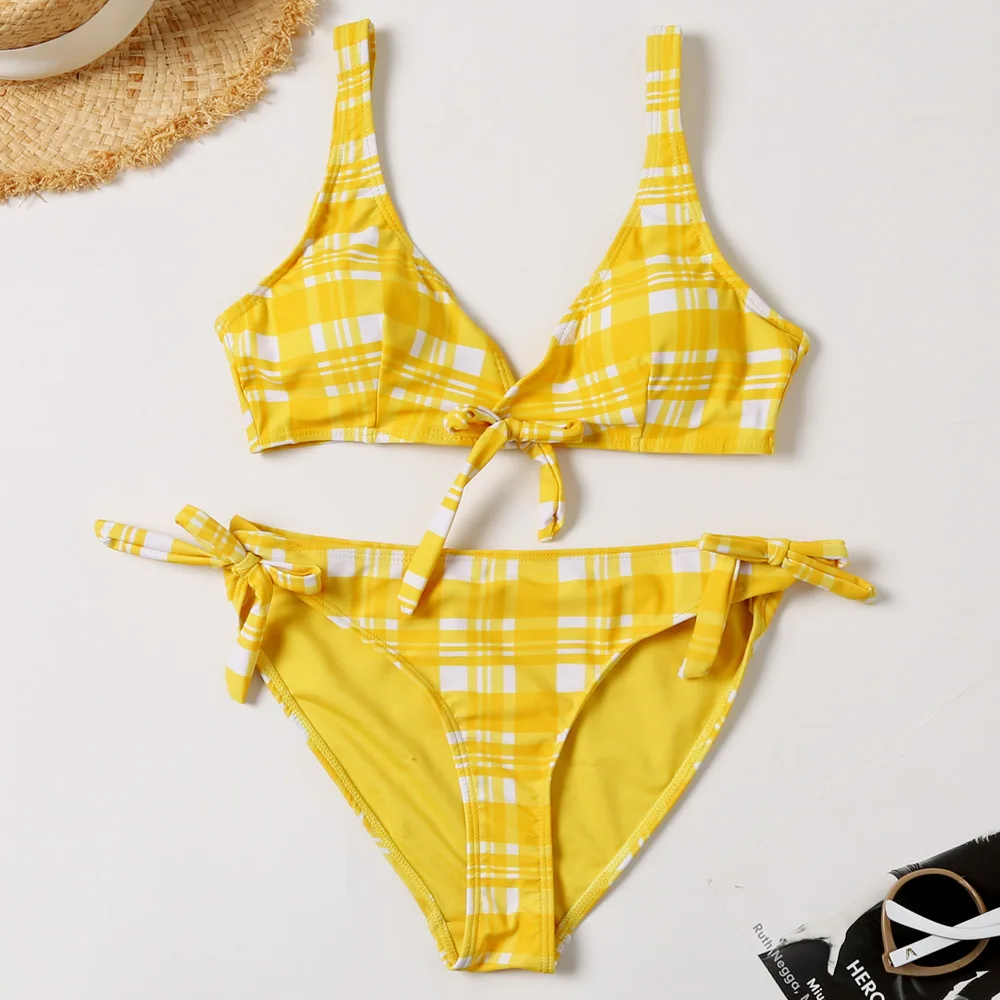 Yellow Gingham Print String Bikini Sets 2019 Women Sexy Beach Summer Halter Two Pieces Swimsuits Girl Beach Bathing Suits
Yellow Gingham Print String Bikini Sets 2019 Women Sexy Beach Summer Halter Two Pieces Swimsuits Girl Beach Bathing Suits