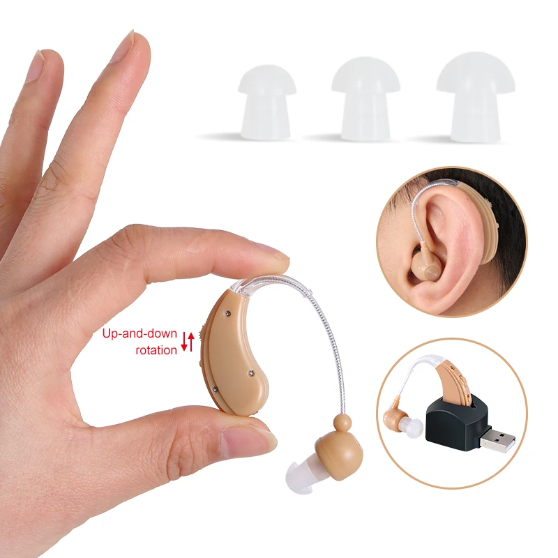 Cofoe USB Перезаряжаемый BTE слуховой аппарат Регулируемый цифровой усилитель слуха