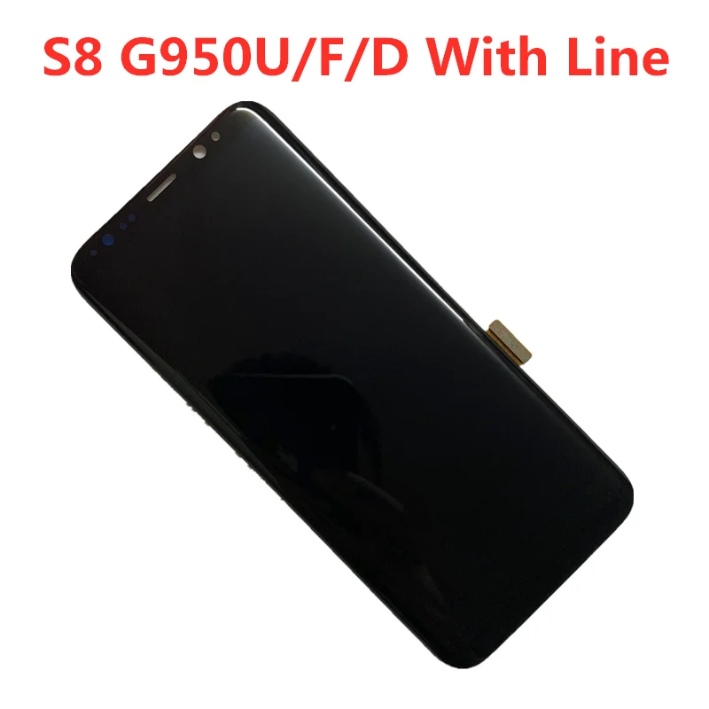 

With Line ORIGINAL AMOLED Display LCD for SAMSUNG Galaxy S8 LCD G950U G950A G950F Touch Screen Digitizer Assembly