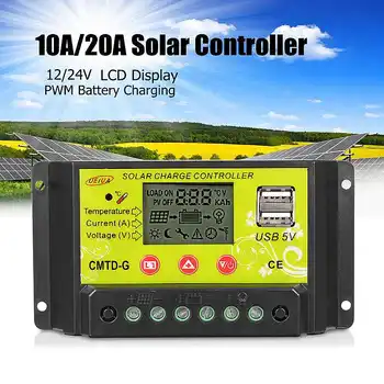 Intelligent LCD 10A/20A 12V/24V Dual USB Solar Controller Battery Panel Charge Controller Regulator
Intelligent LCD 10A/20A 12V/24V Dual USB Solar Controller Battery Panel Charge Controller Regulator