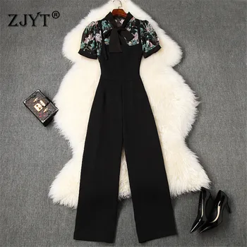 Lady Fashion Summer Suit 2piece Set Women Runway Designers Short Sleeve Bow Collar Floral Chiffon Blouse and Pants Matching Sets
Lady Fashion Summer Suit 2piece Set Women Runway Designers Short Sleeve Bow Collar Floral Chiffon Blouse and Pants Matching Sets