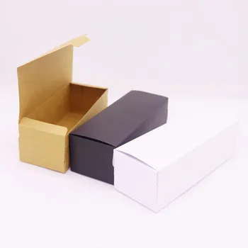 

2019 5pcs box DIY 19.4x7x5cm Kraft/black /white Paper For Wedding Favors Birthday Party Cookies Christmas candy box