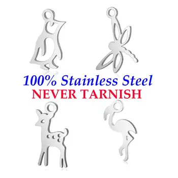10 Pieces Small Animal Deer Flamingo Sea Horse Dragonfly Charm Wholesale 100% Stainless Steel Real 316 Steel DIY Charms 
10 Pieces Small Animal Deer Flamingo Sea Horse Dragonfly Charm Wholesale 100% Stainless Steel Real 316 Steel DIY Charms