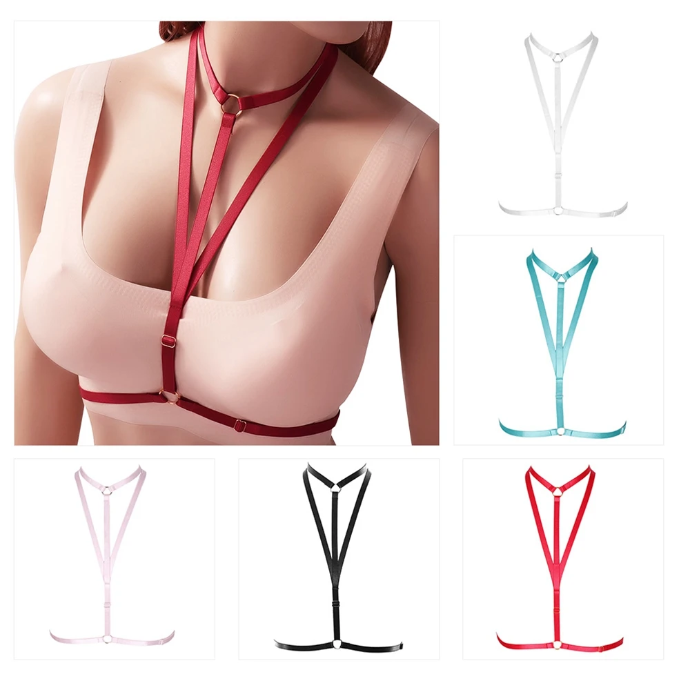 

Women Body Harness Sexy Goth Bdsm Harness Crop Top Bondage Harness Cage Bra Bralette Fetish Wear Open Chest Body Suspender Belt