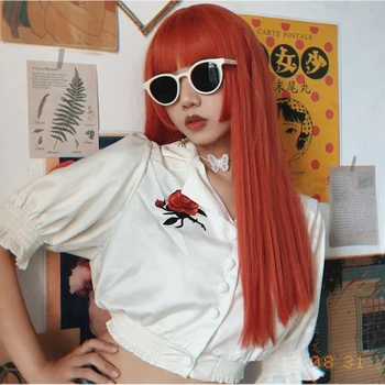 HUAYA Orange Color Long Straight Synthetic Hair Wigs for Women With Bangs Halloween Cute Cosplay Wig Heat Resistant
HUAYA Orange Color Long Straight Synthetic Hair Wigs for Women With Bangs Halloween Cute Cosplay Wig Heat Resistant