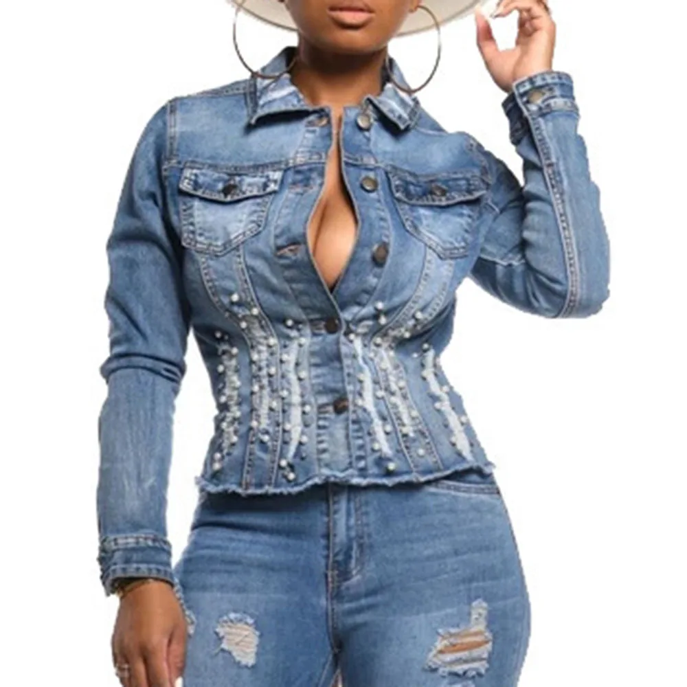 Blue Denim Jacket Women 2020 Autumn Fall Pockets Beading Casual Streetwear Jean Jackets Coat Outwear Long Sleeve Slim Outfits
Blue Denim Jacket Women 2020 Autumn Fall Pockets Beading Casual Streetwear Jean Jackets Coat Outwear Long Sleeve Slim Outfits