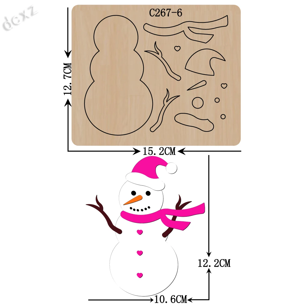 New Christmas snowman Wooden die Scrapbooking C-267-6 Cutting Dies for common die cutting machines on the market
New Christmas snowman Wooden die Scrapbooking C-267-6 Cutting Dies for common die cutting machines on the market
