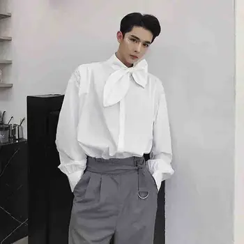 Spring and autumn designer's alternative bow tie minority shirt men's and women's Korean version trend ceremony feeling loose lo
Spring and autumn designer's alternative bow tie minority shirt men's and women's Korean version trend ceremony feeling loose lo