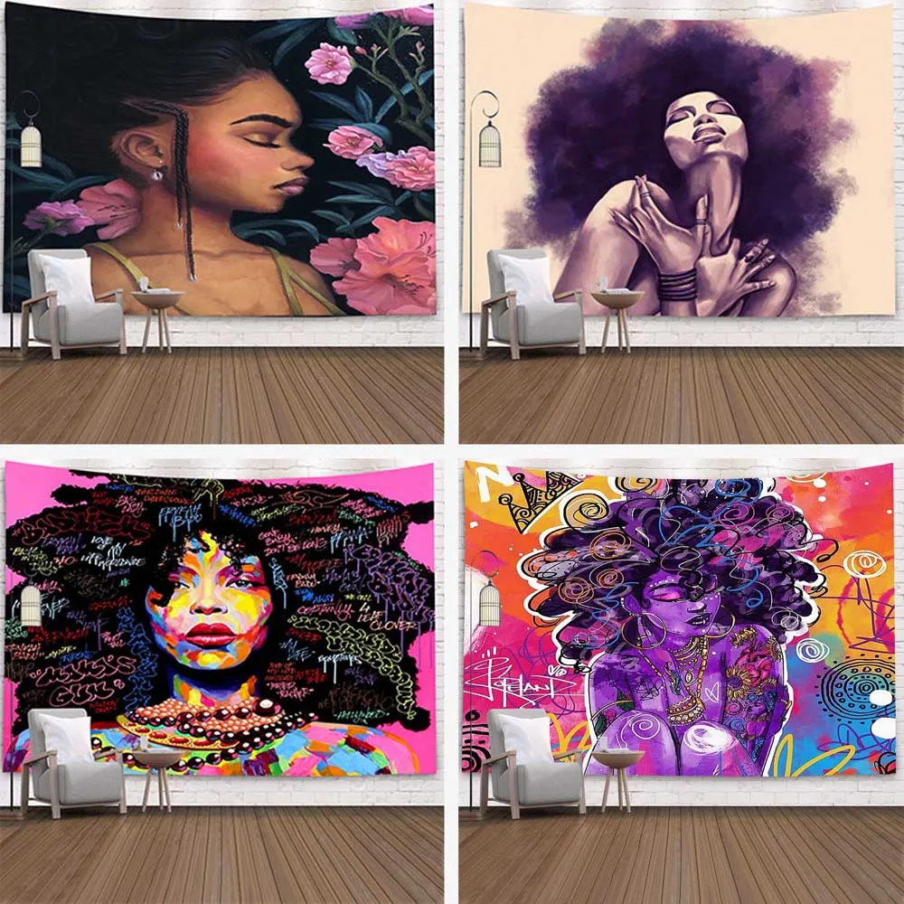 Black Art Women Tapestry Wall Hanging Hip-Hop Girl Aesthetic Home Background Cloth Corridor Yoga Bedroom Living Room Mural Decor
Black Art Women Tapestry Wall Hanging Hip-Hop Girl Aesthetic Home Background Cloth Corridor Yoga Bedroom Living Room Mural Decor