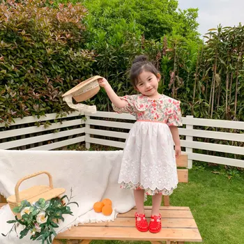 Summer New Arrival Korean style flowers princess short sleeve dress with hollow lace apron for cute sweet baby girls
Summer New Arrival Korean style flowers princess short sleeve dress with hollow lace apron for cute sweet baby girls