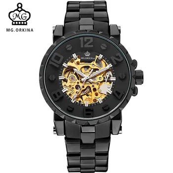 Men Watches Golden Skeleton Clock Mechanical Male Wrist Watch Mens Sport Black Relogio Masculino Automatic Zegarek Meski ORKINA
Men Watches Golden Skeleton Clock Mechanical Male Wrist Watch Mens Sport Black Relogio Masculino Automatic Zegarek Meski ORKINA