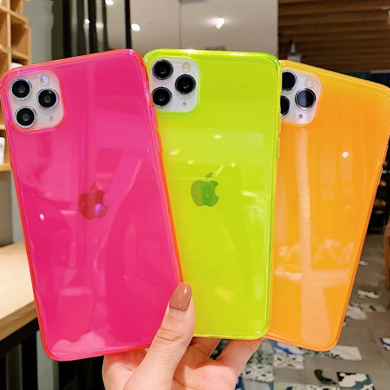 Transparent Phone Case For iPhone 11 Pro Max XR X XS Max 7 8 6 6S Plus Soft TPU Solid Fluorescent Color Shell Back Cover
Transparent Phone Case For iPhone 11 Pro Max XR X XS Max 7 8 6 6S Plus Soft TPU Solid Fluorescent Color Shell Back Cover