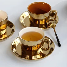 Nordic Simple Ceramic Coffee Cup and Saucer Set Luxury Gold Coffee Cup Home Cup Milk Cup Afternoon Cup
Nordic Simple Ceramic Coffee Cup and Saucer Set Luxury Gold Coffee Cup Home Cup Milk Cup Afternoon Cup
