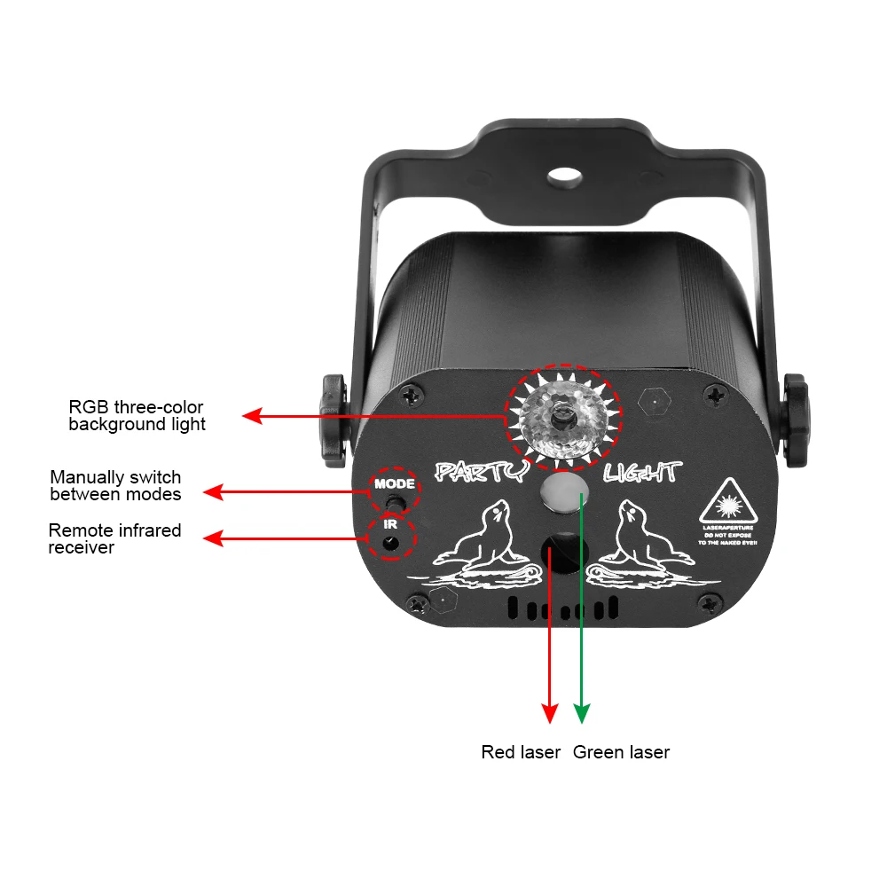 60 Patterns RGB Stage Lights Voice Control Music Led Disco Light Party Show Laser Projector Lights Effect Lamp with Controller
60 Patterns RGB Stage Lights Voice Control Music Led Disco Light Party Show Laser Projector Lights Effect Lamp with Controller