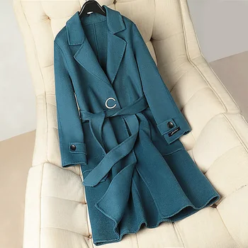 Long Wool Overcoat With Belt Korean Style Solid Color Women Coats Professional Temperament Outdoor Warm Overcoats
Long Wool Overcoat With Belt Korean Style Solid Color Women Coats Professional Temperament Outdoor Warm Overcoats