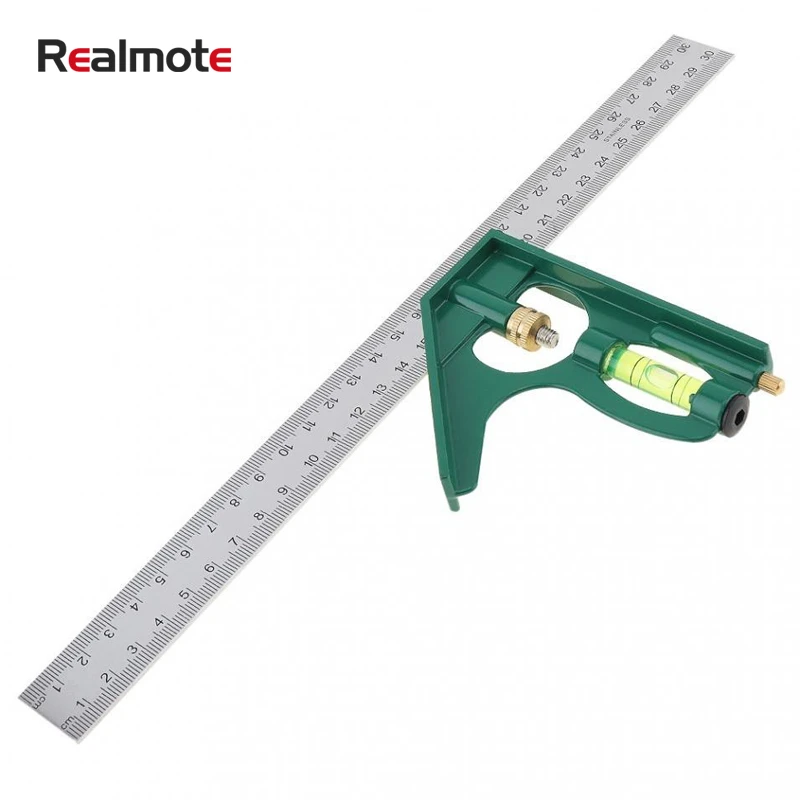 Realmote 12-inch 300 Mm Adjustable Square Angle Ruler 45/90 Degree With Bubble Level Multi-function Meter Measurement Tool
Realmote 12-inch 300 Mm Adjustable Square Angle Ruler 45/90 Degree With Bubble Level Multi-function Meter Measurement Tool