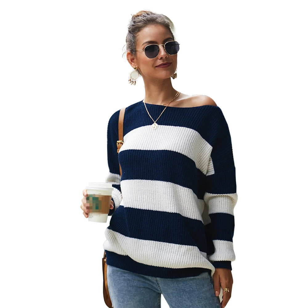 Women's sweater sexy striped knit sweater loose casual round neck sweater pullover spring autumn winter women's pullover blouse
Women's sweater sexy striped knit sweater loose casual round neck sweater pullover spring autumn winter women's pullover blouse
