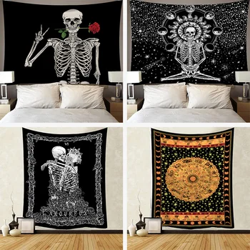 Nordic Simple Personality Line Mountain Tapestry Moon Sky Decoration Cloth Dark Black and White Skull Printing Hanging Cloth
Nordic Simple Personality Line Mountain Tapestry Moon Sky Decoration Cloth Dark Black and White Skull Printing Hanging Cloth