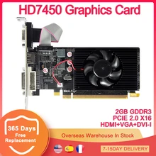 

HD7450 Graphics Card 2GB GDDR3 64bit PCIE X16 PCI-E 2.0 16X HDMI-Compatible VGA DVI-I Computer Video Card for AMD Radeon HD7450