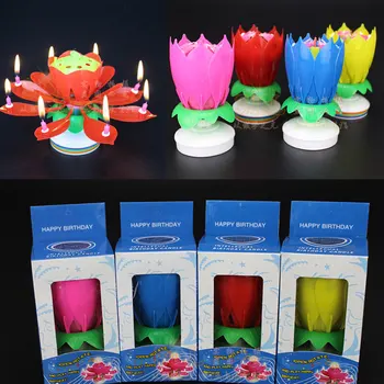 Creative Party Cake Topper Musical Lotus Flower Rotating Happy Birthday Candle w/ 8 Small Candles Decor Gift Dropship 2
Creative Party Cake Topper Musical Lotus Flower Rotating Happy Birthday Candle w/ 8 Small Candles Decor Gift Dropship 2