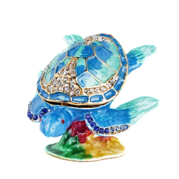 H&D Surfing Sea Turtle Trinket Boxes Hinged Crystal Jeweled Turtle Box Hand-Painted Turtle Figurines Collectible Gift Home Decor
H&D Surfing Sea Turtle Trinket Boxes Hinged Crystal Jeweled Turtle Box Hand-Painted Turtle Figurines Collectible Gift Home Decor
