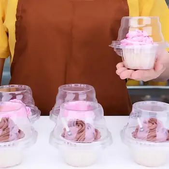 50 Pcs Cake Box Transparent Cupcake Packing Box Plastic Disposable Food Storage Container Disposable Kitchenware
50 Pcs Cake Box Transparent Cupcake Packing Box Plastic Disposable Food Storage Container Disposable Kitchenware