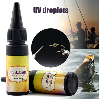 

2bottles/Pack UV Glue Fly Fishing Thick/Flow Flies Binding Clear Finish Instant Dry Cure DIN889