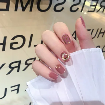 24Pcs short fake nails Bean Paste Fake Nails with Rhinestone Heart Design Finished Short Square Full Cover Nail Art with Glue DL
24Pcs short fake nails Bean Paste Fake Nails with Rhinestone Heart Design Finished Short Square Full Cover Nail Art with Glue DL