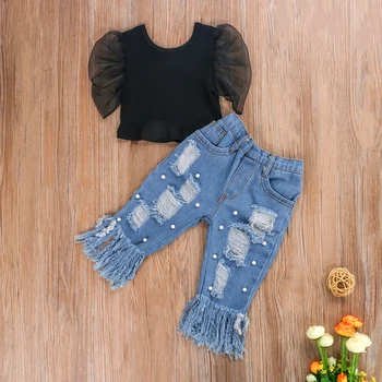 2020 Summer Fashion Infant Baby Girls Clothes Sets 0-5Y Puff Sleeve Solid T Shirts Tops Pearl Blue Denim Pants
2020 Summer Fashion Infant Baby Girls Clothes Sets 0-5Y Puff Sleeve Solid T Shirts Tops Pearl Blue Denim Pants