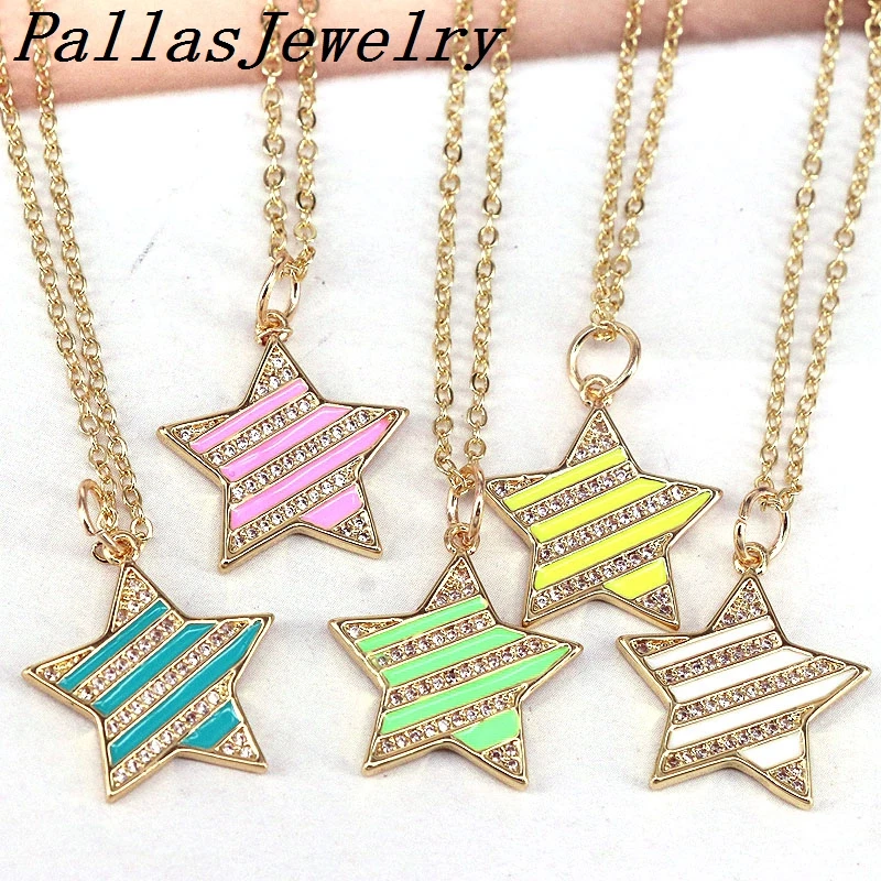 10Pcs Fashion Colorful Enamel Multicolor Micro Pave CZ Star Necklace For Women Girls Jewelry Gifts
10Pcs Fashion Colorful Enamel Multicolor Micro Pave CZ Star Necklace For Women Girls Jewelry Gifts