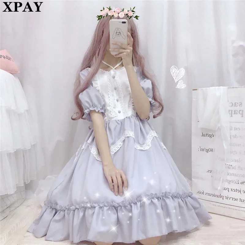 2020 Summer Japanese Lolita Dress JSK Ulzzang Kawaii Cute Lantern Sleeve High Waist Sweet Dress Ulzzang Female Korean Clothing
2020 Summer Japanese Lolita Dress JSK Ulzzang Kawaii Cute Lantern Sleeve High Waist Sweet Dress Ulzzang Female Korean Clothing