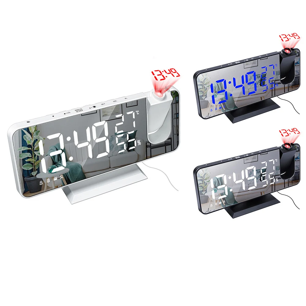 Digital Projection Alarm Clock USB FM Radio Dimmer Timer Backlight LED Projector Wake Up Clock with Temperature Thermometer
Digital Projection Alarm Clock USB FM Radio Dimmer Timer Backlight LED Projector Wake Up Clock with Temperature Thermometer