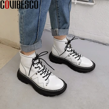 COVIBESCO Women Genuine Leather Cross-Tied Ankle Boots Fashion Cool Casual Autumn Winter New Rivets Shoes Popular Boots Woman
COVIBESCO Women Genuine Leather Cross-Tied Ankle Boots Fashion Cool Casual Autumn Winter New Rivets Shoes Popular Boots Woman