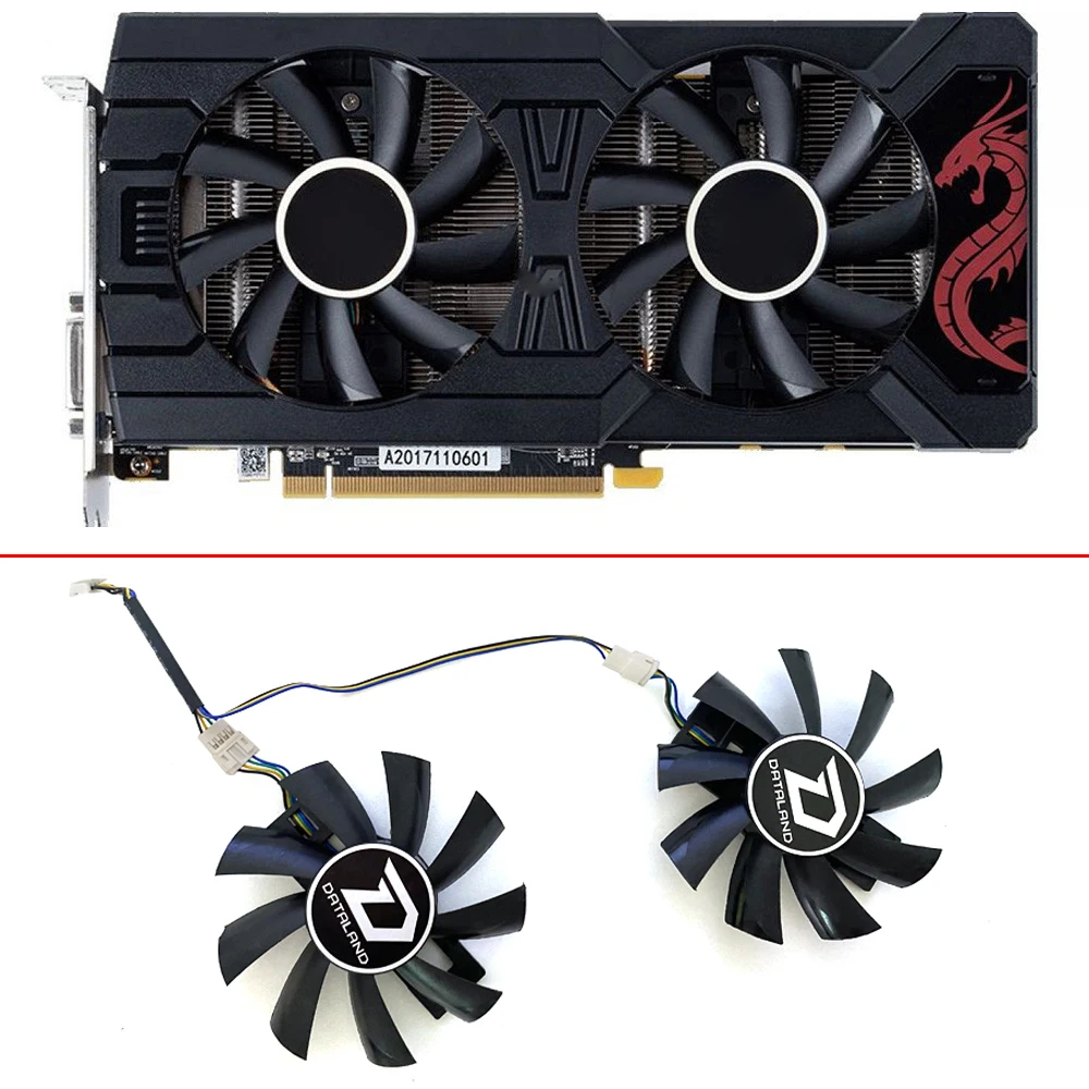 Вентилятор GA92B2U GA92S2U RX 570 для GPU 87 мм 12 В PowerColor Radeon Red Dragon сменный вентилятор