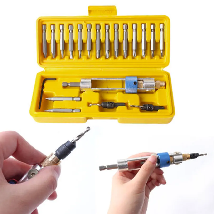 20Pcs Half Time Drill Driver Multi Screwdriver Sets Updated Version 16 Different Kinds Head with Countersink Bits Allen Wrench
20Pcs Half Time Drill Driver Multi Screwdriver Sets Updated Version 16 Different Kinds Head with Countersink Bits Allen Wrench