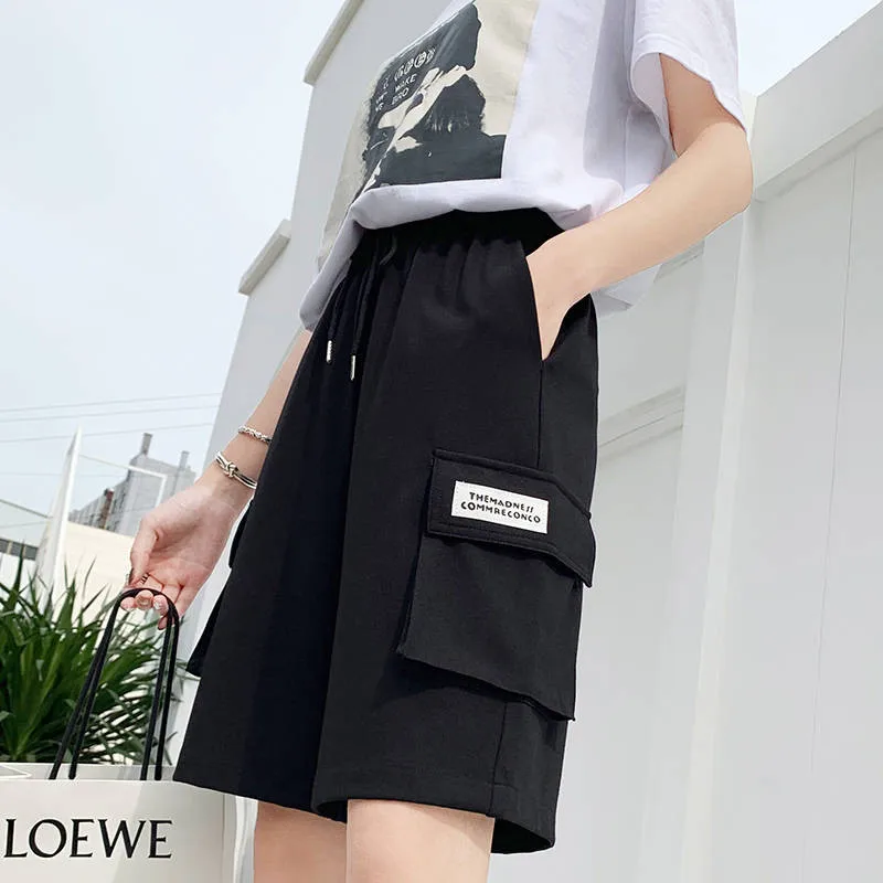Black Cool Shorts Women Cargo Short Pants Summer Sport Hot Shorts Belted Casual Loose High Waist Hip Hop Shorts With Pockets
Black Cool Shorts Women Cargo Short Pants Summer Sport Hot Shorts Belted Casual Loose High Waist Hip Hop Shorts With Pockets