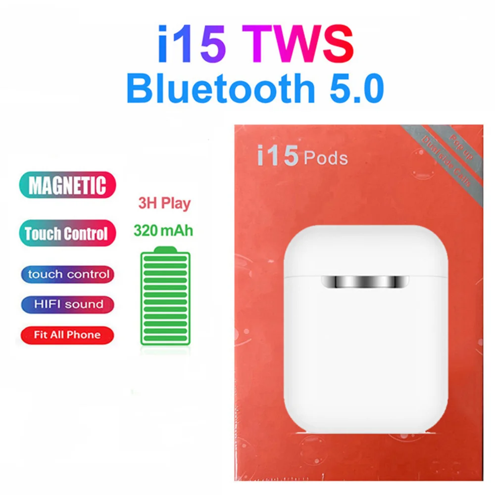 Original i15 TWS Bluetooth 5.0 Headset Wireless Earphone Mini Earbuds for Apple Android Xiaomi Samsung PK i7 i9 i11 i14 i20 i12
Original i15 TWS Bluetooth 5.0 Headset Wireless Earphone Mini Earbuds for Apple Android Xiaomi Samsung PK i7 i9 i11 i14 i20 i12