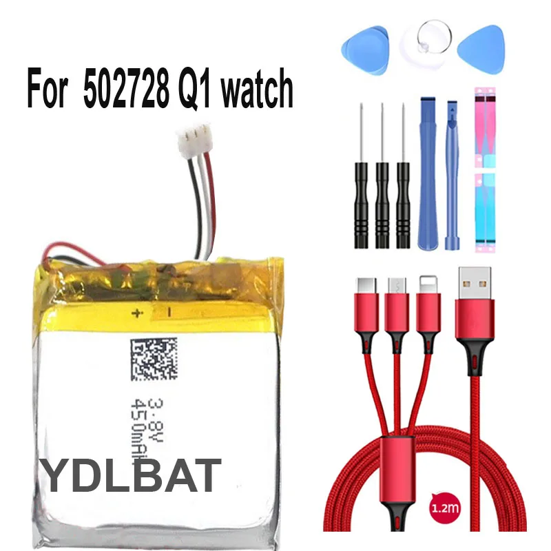 100% Новинка 450 мАч 502728 полимерный литий-ионный элемент Q1 умные часы Универсальный