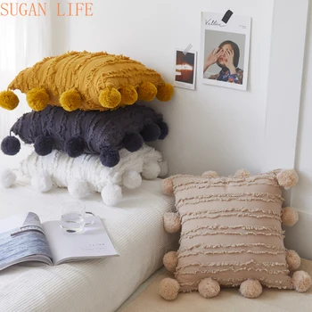 Solid Cushion Cover Floral Tassels Square Pillow case White Yellow Grey Pillow Cover 45x45cm Home Decoration Sofa 18" Pompom
Solid Cushion Cover Floral Tassels Square Pillow case White Yellow Grey Pillow Cover 45x45cm Home Decoration Sofa 18" Pompom