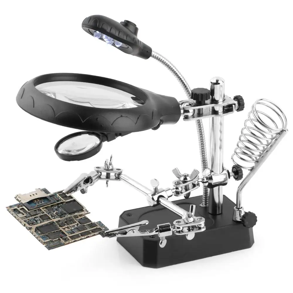 DIYFIX Welding Magnifier Magnifying Glass with 5LED Light 5X-8X Lens Auxiliary Clip Loupe Desktop Soldering Repair Tools Set
DIYFIX Welding Magnifier Magnifying Glass with 5LED Light 5X-8X Lens Auxiliary Clip Loupe Desktop Soldering Repair Tools Set