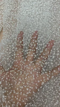 5yards/bag Embroidery beads star pattern fashion European and American fabrics for wedding dress design YF99# 
5yards/bag Embroidery beads star pattern fashion European and American fabrics for wedding dress design YF99#