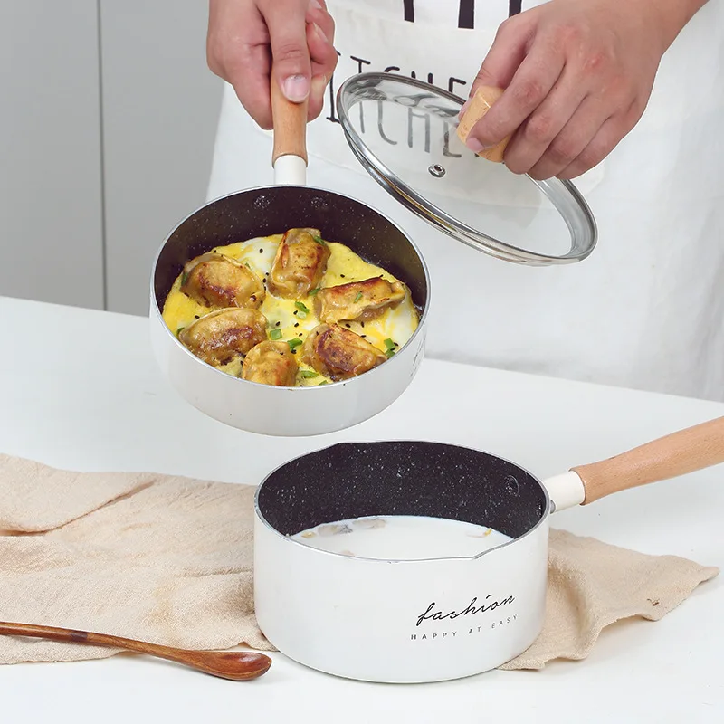 Non-stick Aluminum Alloy Frying Pan Wood Handle Multifunctional Milk Noodles Pot 5 Layers Coating Household Flat Bottom Cookware
Non-stick Aluminum Alloy Frying Pan Wood Handle Multifunctional Milk Noodles Pot 5 Layers Coating Household Flat Bottom Cookware