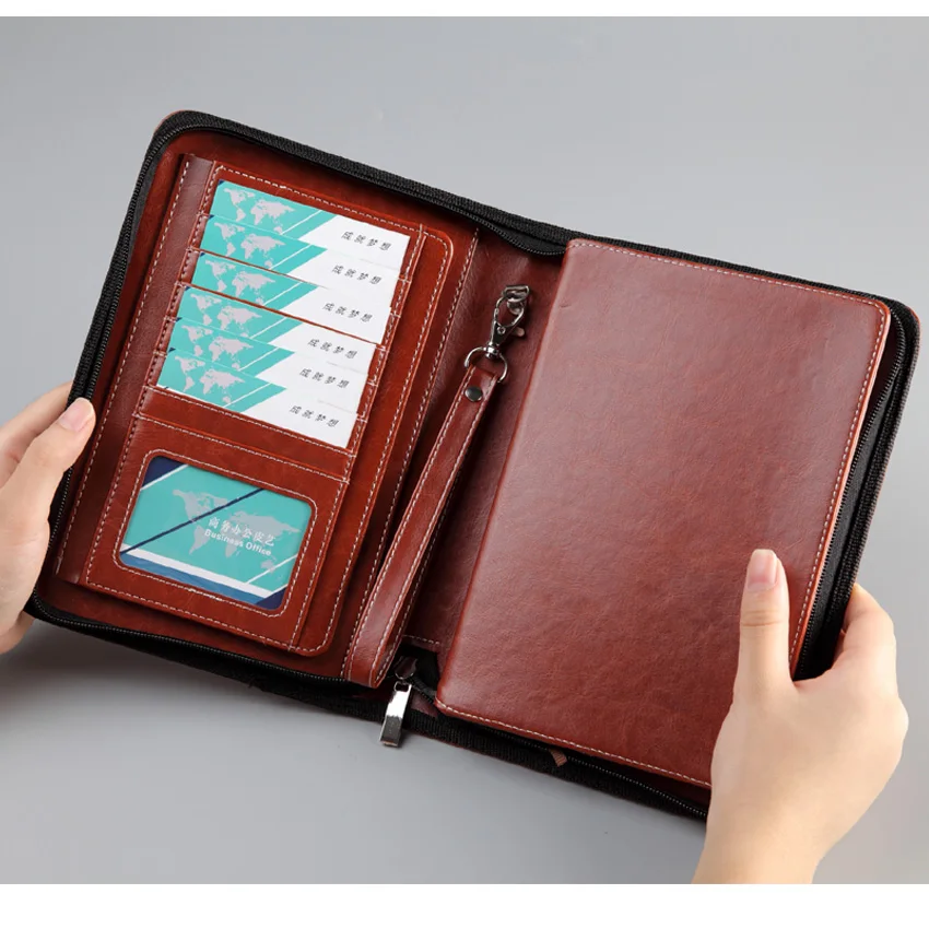 high-level business travel padfolio A5 file folder with a zipper manager bag for documents with notebook planner writing pad
high-level business travel padfolio A5 file folder with a zipper manager bag for documents with notebook planner writing pad