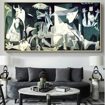 

Picasso Guernica Famous Art Reproductions Canvas Painting Poster and Print Wall Art Picture Cuadros Home Decoration Room Decor