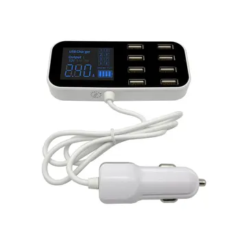 8 Ports USB Car Charger 2.4A Fast Charging Phone Charger 40W Multi USB Socket with LED Display for iPhone Android 
8 Ports USB Car Charger 2.4A Fast Charging Phone Charger 40W Multi USB Socket with LED Display for iPhone Android