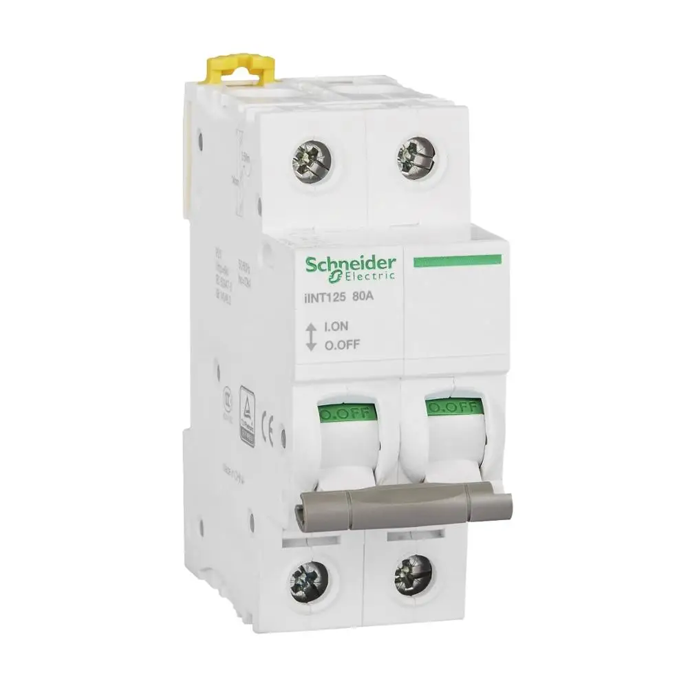 Изоляционный переключатель IINT125, 2P, Номинальный рабочий ток 80 А 400 В переменного тока 50/60 ч, отдельный разъем 5kAswitch-disconnector
Изоляционный переключатель IINT125, 2P, Номинальный рабочий ток 80 А 400 В переменного тока 50/60 ч, отдельный разъем 5kAswitch-disconnector