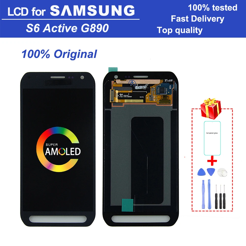 Original Super AMOLED 5.1" S6 active G890 LCD monitor for Samsung Galaxy S6 Active G890 G890A LCD digital touch screen assembly
Original Super AMOLED 5.1" S6 active G890 LCD monitor for Samsung Galaxy S6 Active G890 G890A LCD digital touch screen assembly