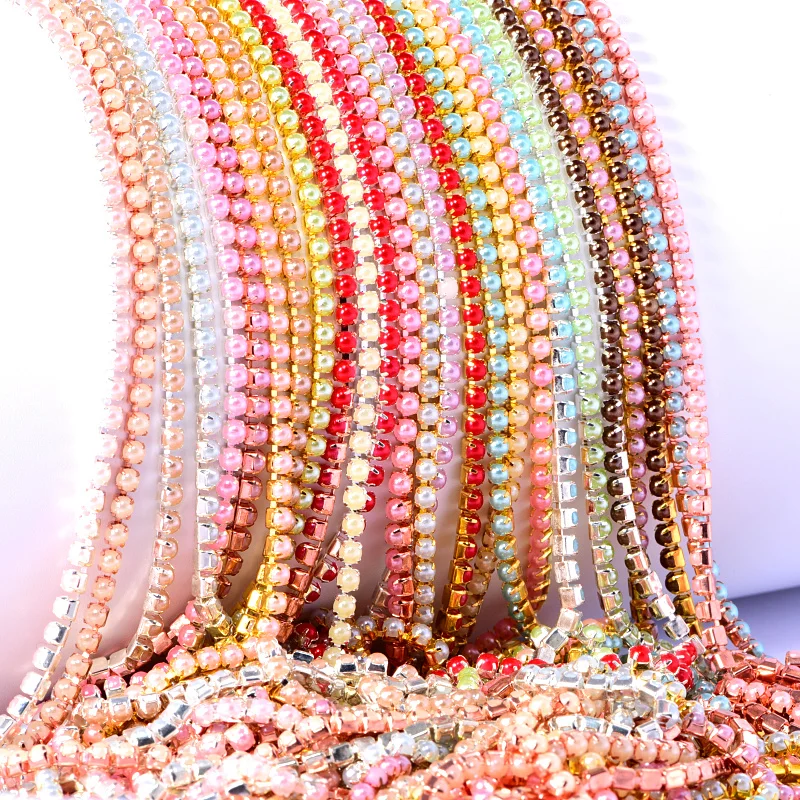 ss8 ABS Colorful Pearl with claw Chain Copper Gold Rose Base Cup Pearl Chain Apparel Sewing Rhinestone Clothes Decorations F0130
ss8 ABS Colorful Pearl with claw Chain Copper Gold Rose Base Cup Pearl Chain Apparel Sewing Rhinestone Clothes Decorations F0130