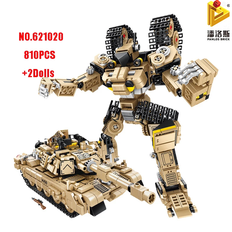 810PCS 1 To 2 M1A2 Abrams Main Battle Tank Building Blocks Deformation Robot DIY Model Bricks Toys for Kids
810PCS 1 To 2 M1A2 Abrams Main Battle Tank Building Blocks Deformation Robot DIY Model Bricks Toys for Kids