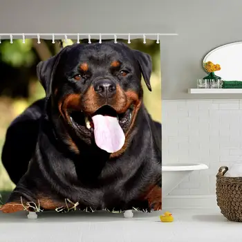 Rottweiler Dogs Fabric Shower Curtain,Water Repellent and Mildew Resistant 
Rottweiler Dogs Fabric Shower Curtain,Water Repellent and Mildew Resistant
